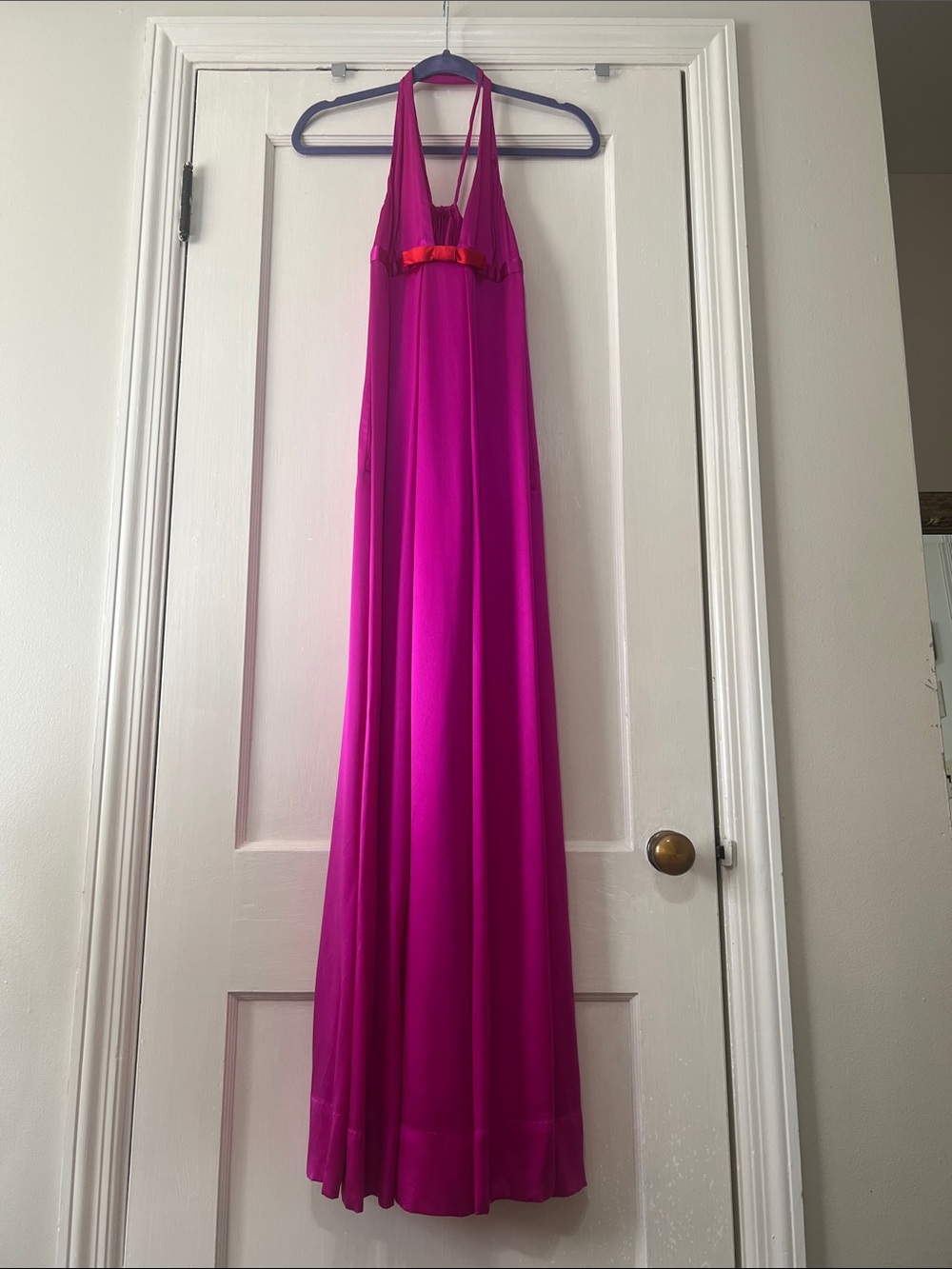 By Malene Birger Halter Chemise in Bright Fuchsia w/pockets